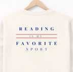 Sweatshirt "Reading is my favorite Sport" - Frontprint