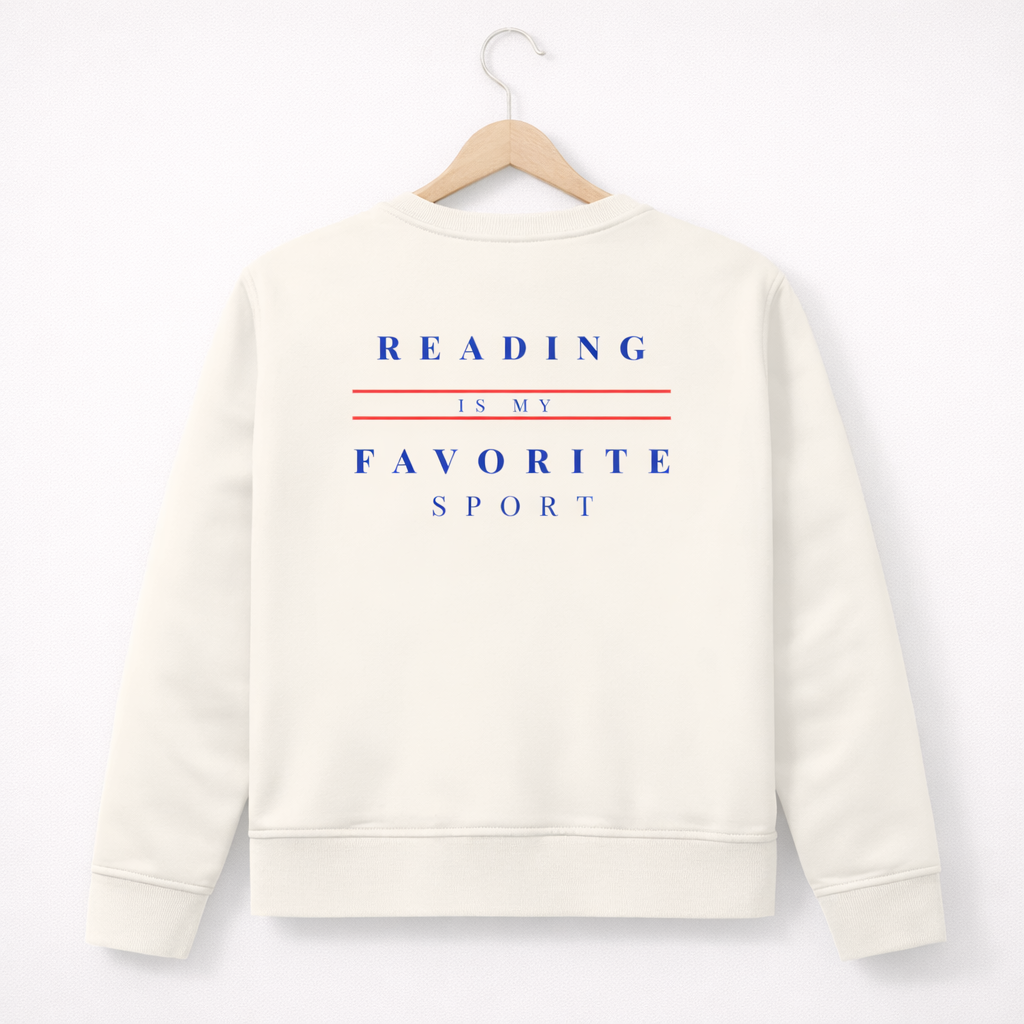 Sweatshirt "Reading is my favorite Sport" - Frontprint